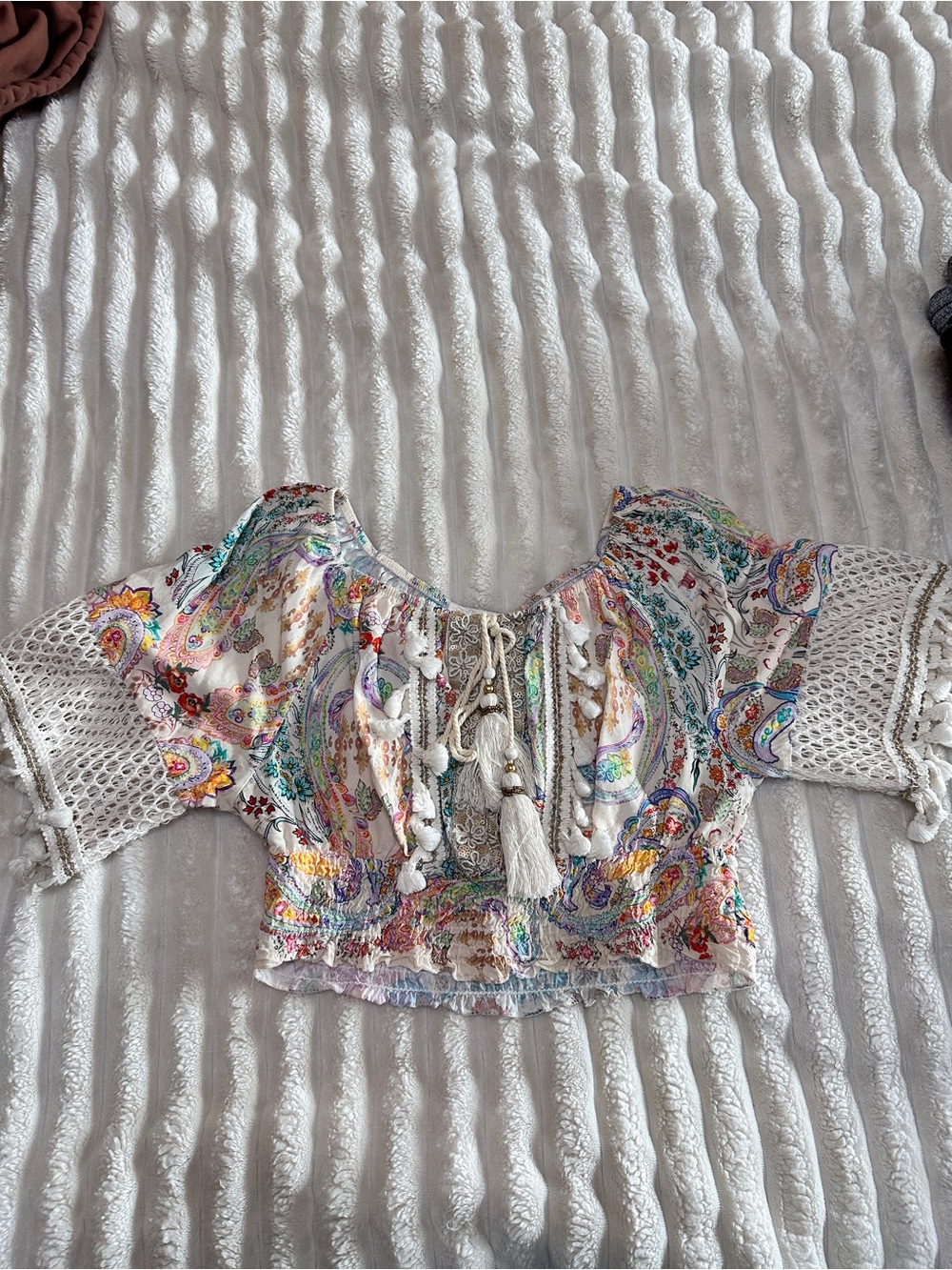 Cropped Boho Top- XS